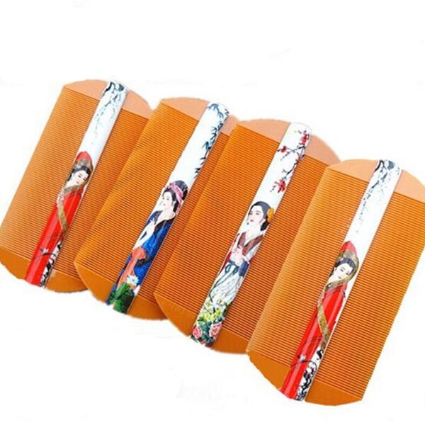 Peigne à cheveux de Style chinois, 2 pièces/lot, motif Unique traditionnel, Double face, détection des poux, des puces pour animaux de compagnie: Default Title