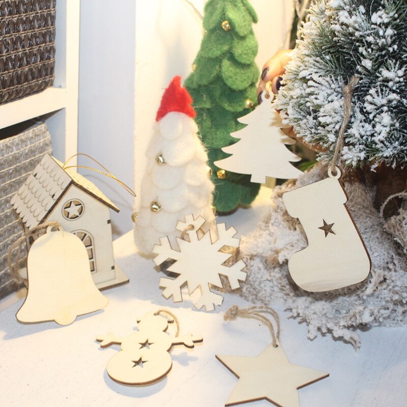 Decorazioni natalizie appese ornamenti in legno non finiti ornamenti in legno di natale appesi abbellimenti artigianato