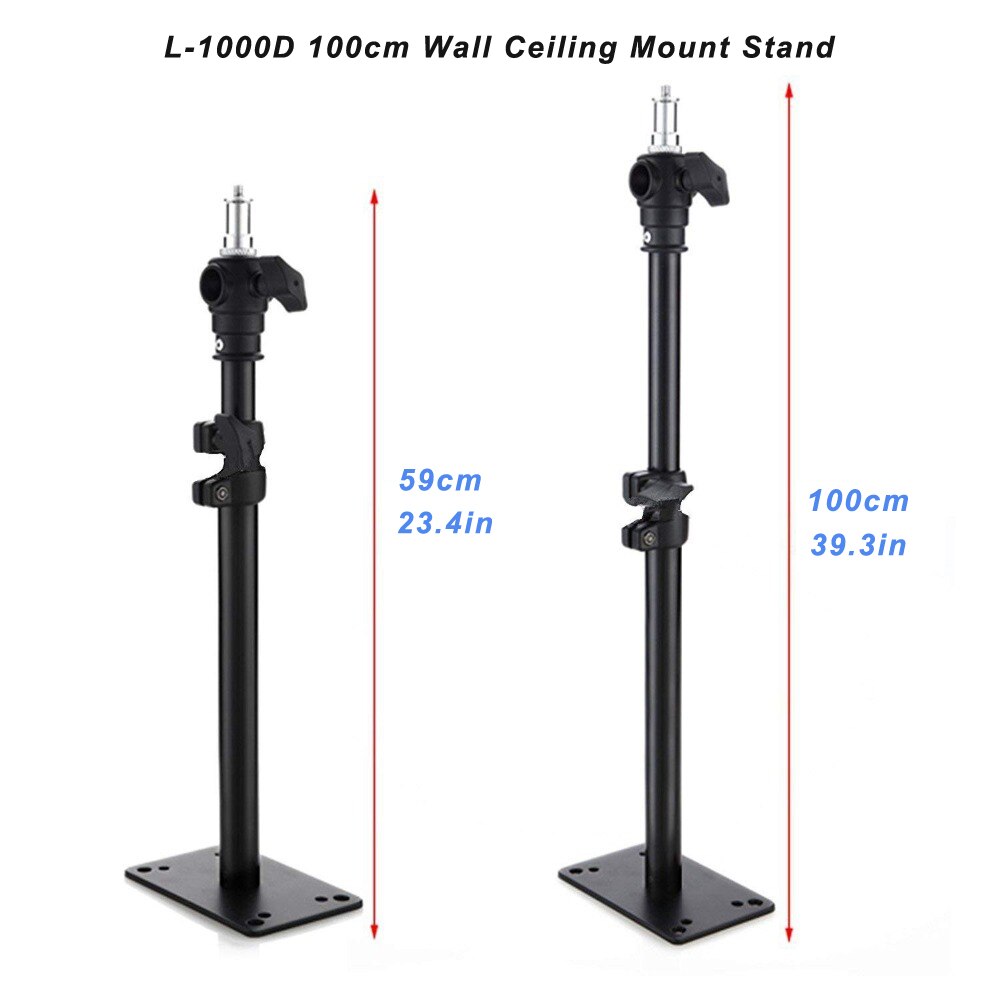 Meking 25cmc/55cm/100cm Studio Wall Ceiling Mount Stand Overhead with 1/4" Thread for photography video camera wall mount: 1000D 100cm stand