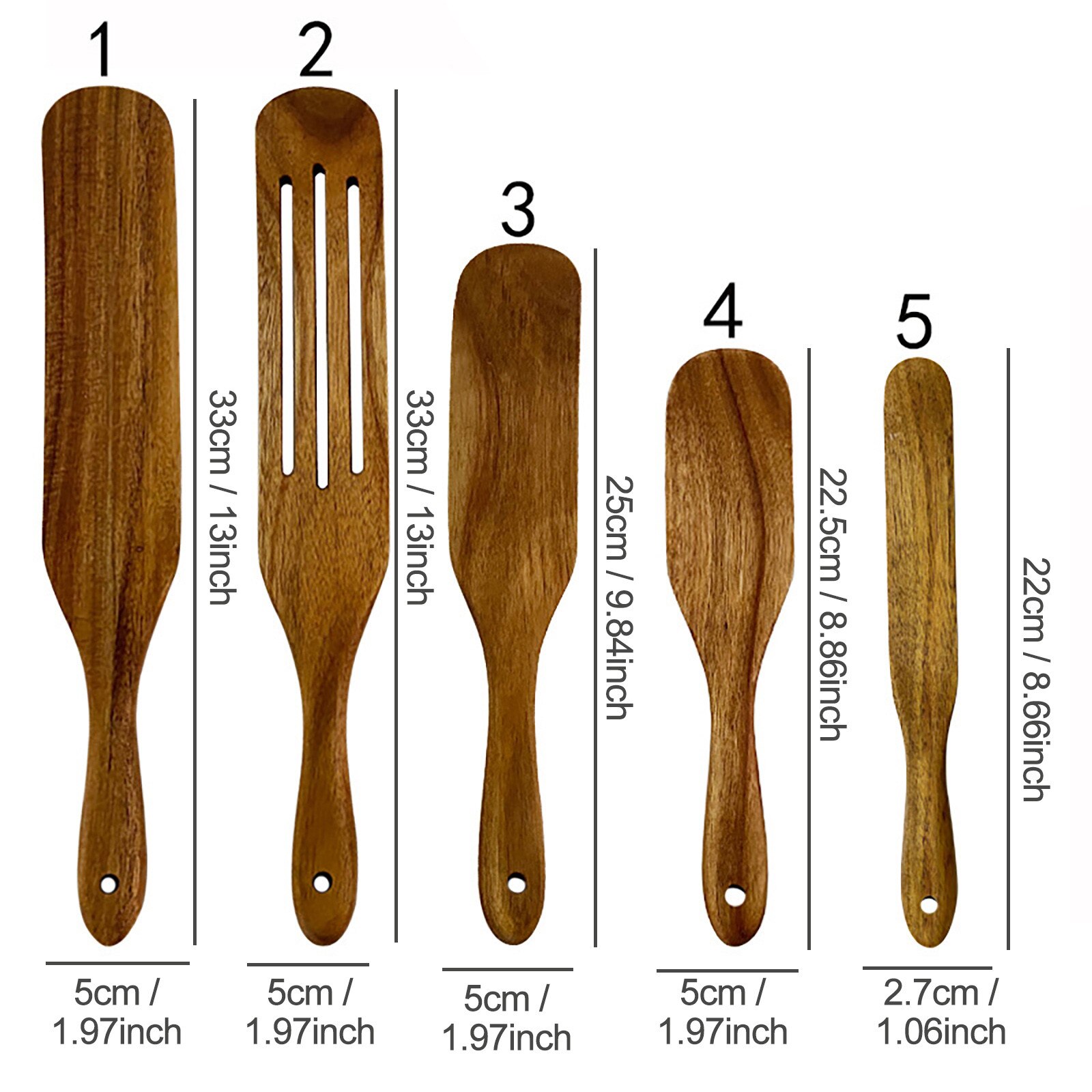 Long Handle Spatula Wood Spatula Stir Cooking Set