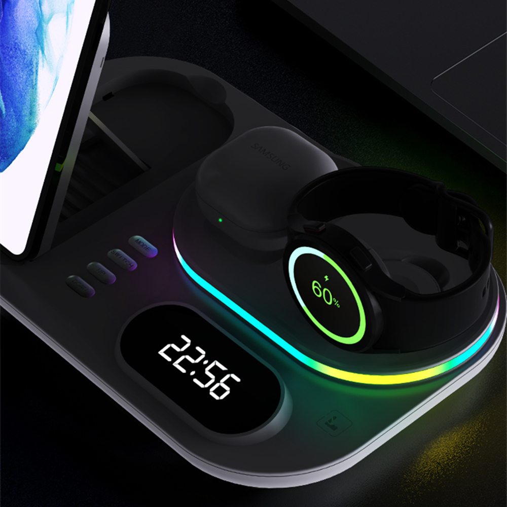 Päivitä nopea langaton laturi  qi 3 in 1 langaton latausasema, joka on yhteensopiva apple airpodin kanssa iphone samsung watch galaxy  s20