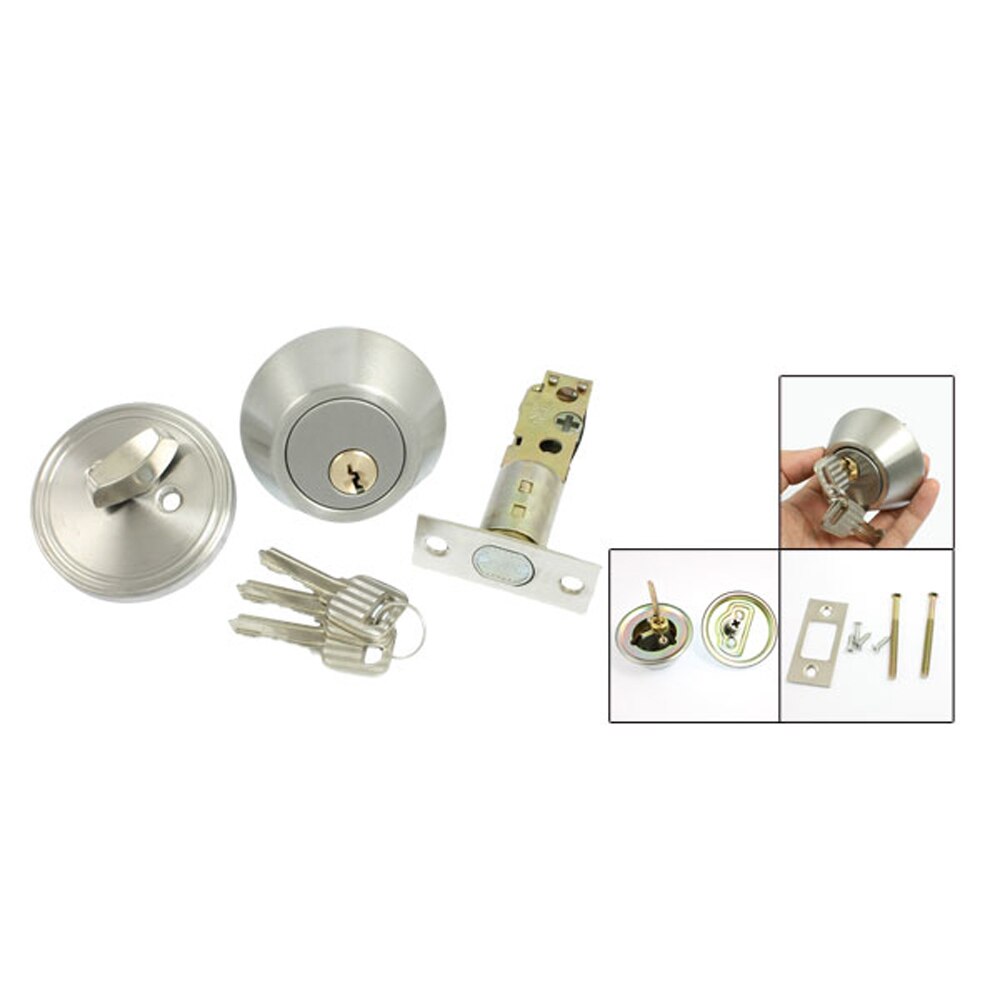 in stock Home Door Locking Security Single Cylinder Deadbolt Lock Silver Tone
