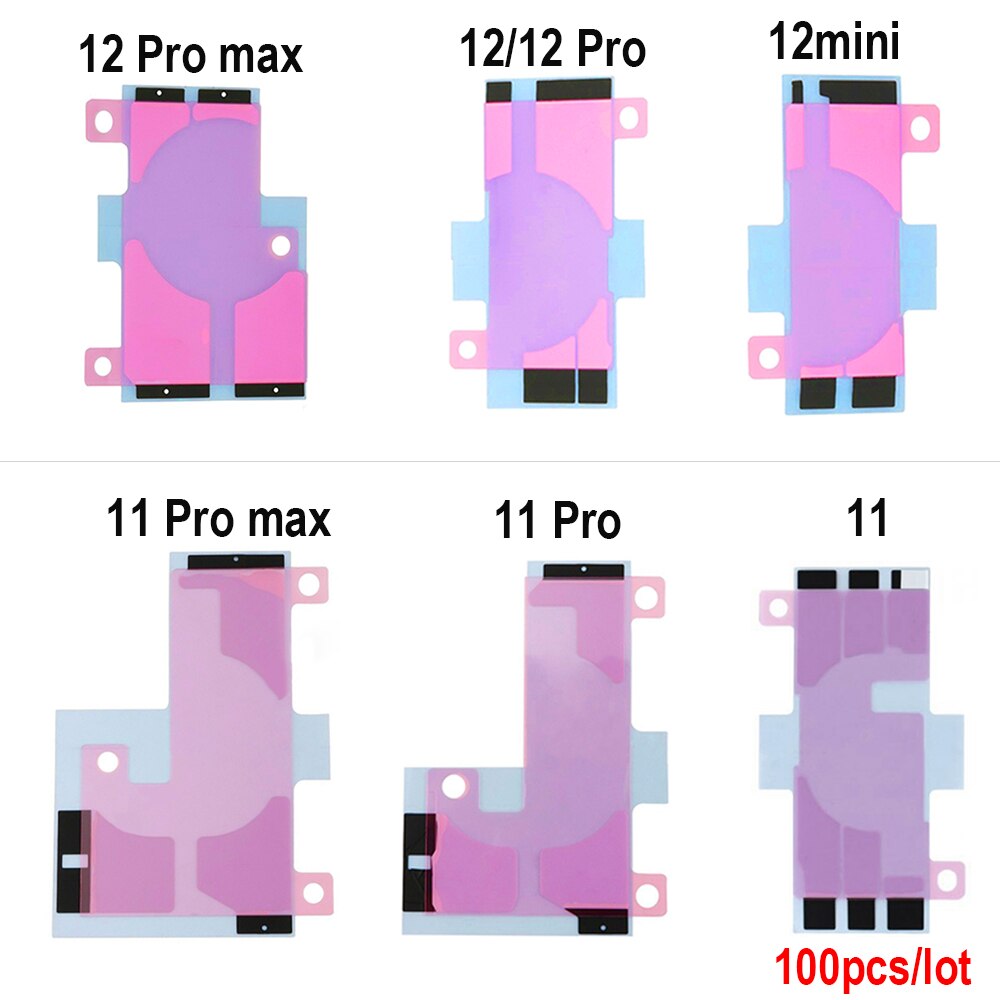 100 sztuk baterii naklejki samoprzylepne dla iPhone 11 12 Pro Max Mini X XR XS 5 6 6S 7 8 Plus 3M podwójna taśma Pull Trip wymiana kleju