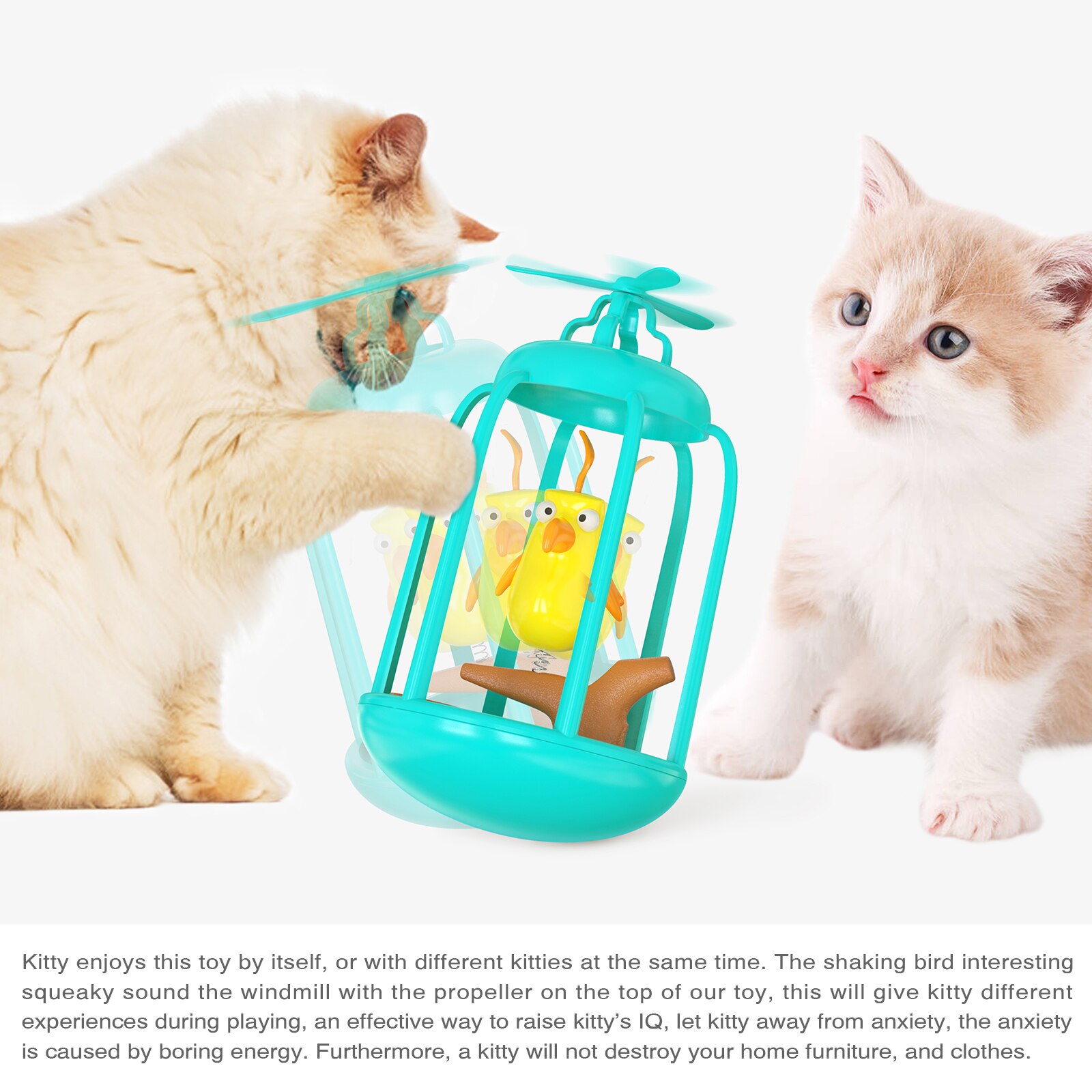 Cage à oiseaux couinants pour chat, jouet Original et amusant, gobelet pour chats et chatons, avec appels d&#39;oiseaux, balançoire Interactive, chasse, produits pour animaux de compagnie