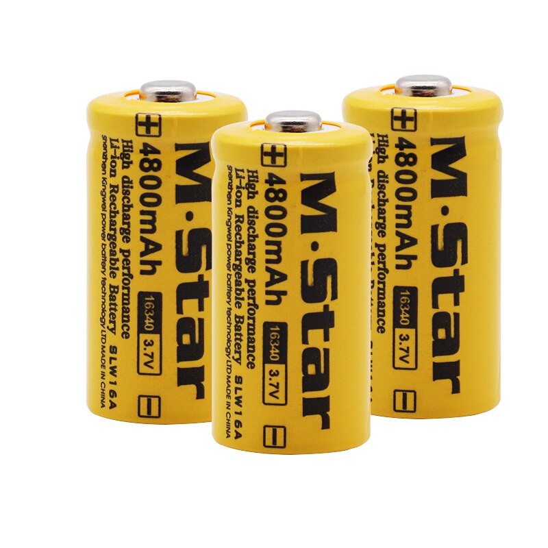 4800Mah Oplaadbare 3.7V Li-Ion 16340 Batterijen CR123A Batterij Voor Led Zaklamp Lader, reizen Voor 16340 CR123A Batterij