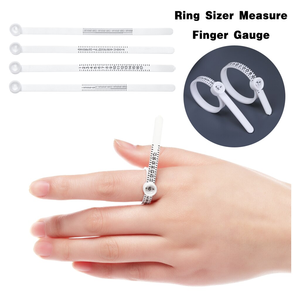 1PC UK/US/EU/JP Ring Ruler Measurer Finger Ring Gauge Tester With Magnifier Jewellery Making Ring Band Men and Womens