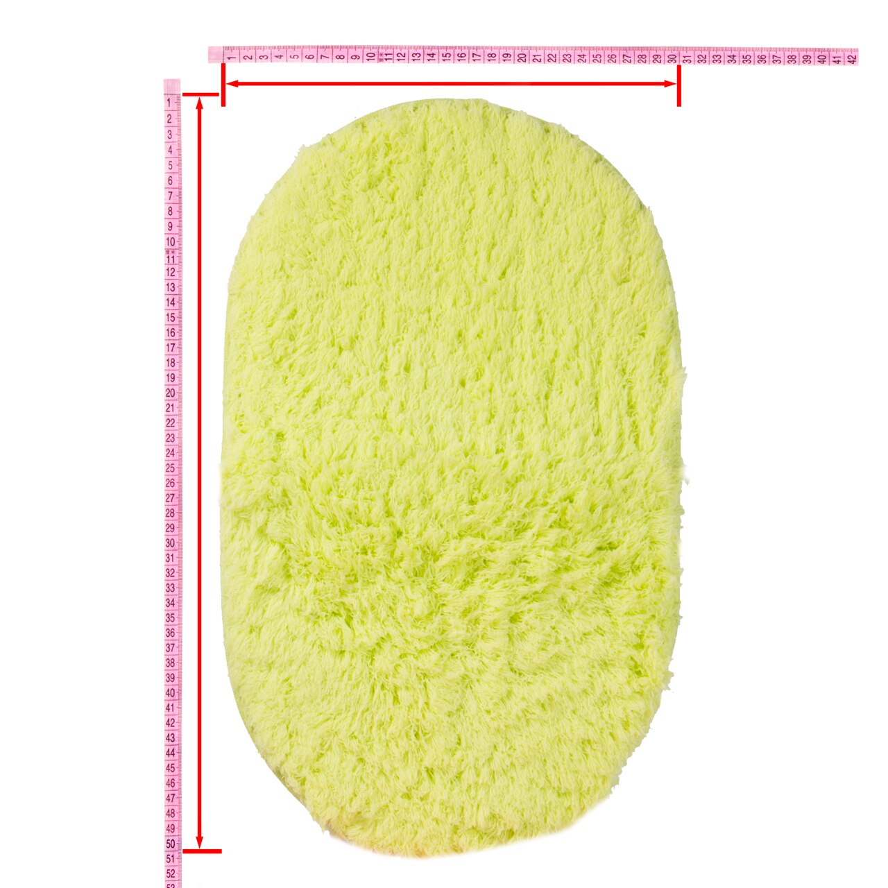 30 x 50/40 x 60cm plys tæpper dejlige lyserøde ovale tæpper stue soveværelse dør gulvmåtte blød varm skridsikker polyester tæppe hjemmeområde: 30 x 50cm / D