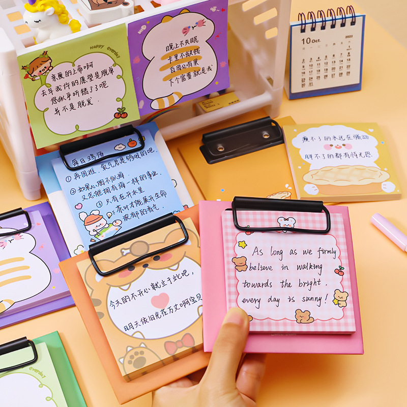 Libro de notas adhesivas de dibujos animados para estudiantes, libro de notas adhesivas para estudiantes, notas adhesivas para estudiantes, papel de mensaje no adhesivo para oficina, 1 piezas