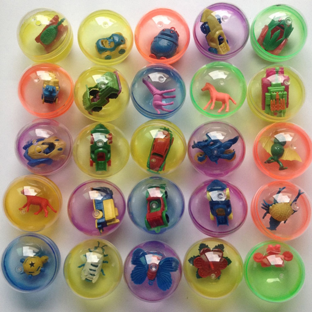 10 Stks/partij Kinderen Kids Babies Games Grappige Plastic Speelgoed Bal Dier In Shilly Ei Ballen