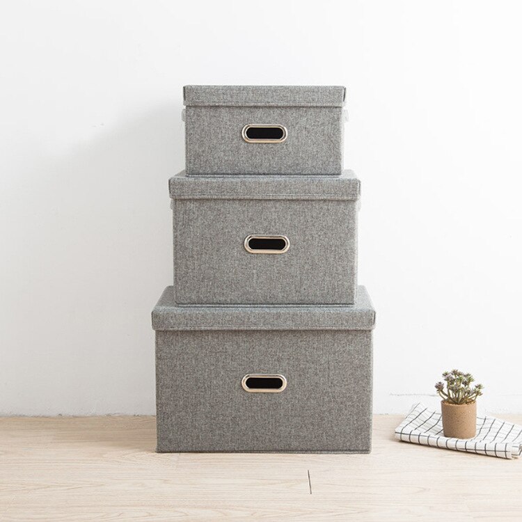 1Pc Opslag Dozen Met Deksels Geen Geur Polyester Stof Duidelijk Opbergmanden Containers Bakken Met Dubbele Cover Organizer 2 size