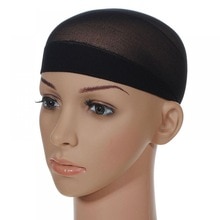 2 Stks/pak Unisex Stocking Wig Cap Liner Snood Nylon Stretch Mesh Black Naakt Beige