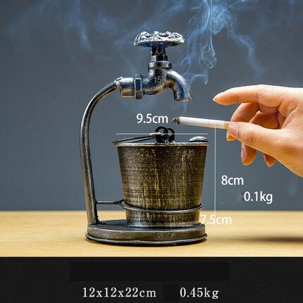 Jahrgang Eisen Ebene Aschenbecher Hause Wasserhahn bilden retro Bar Tisch Dekor Büro Dekorationen Rauchen Zubehör Für Wohnzimmer: Wasserhahn  A