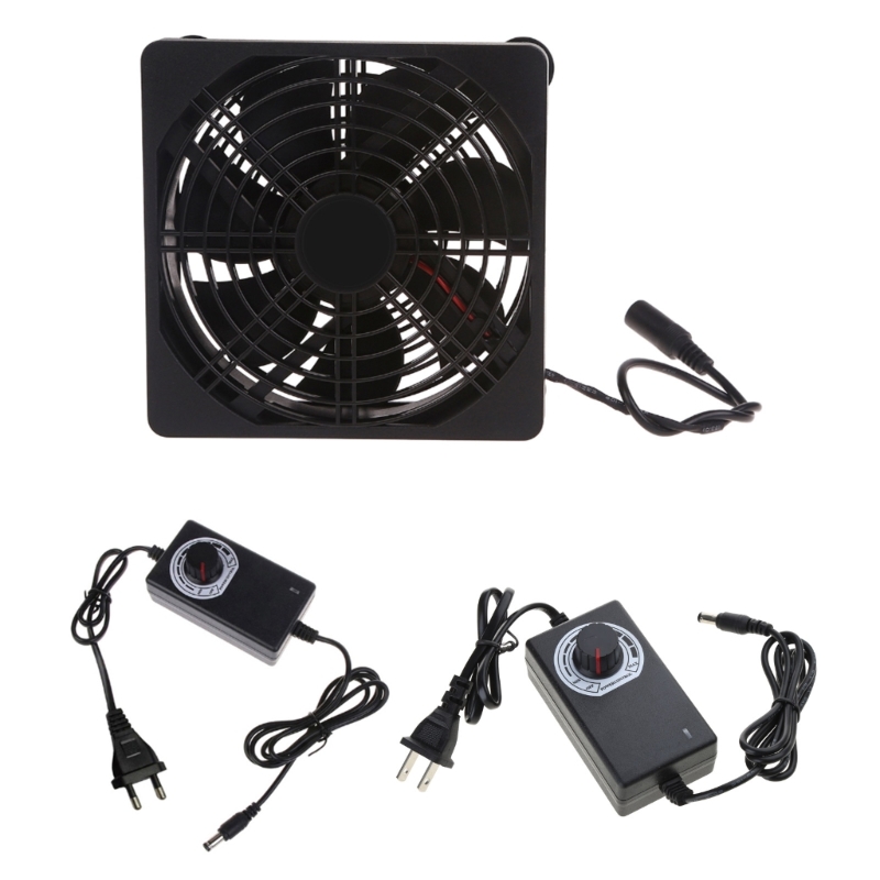 Ventilador de ordenador con gran flujo de aire, dispositivo de ventilación de 12CM, CA de 110V, 220V, DC3V-12V, 2000RPM, velocidad ajustable, 12x12x5mm, para módem TV Box
