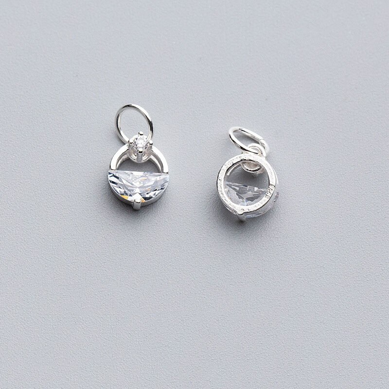 Meetsoft romantische 925 große zirkonia-rundanhänger aus sterlingsilber, hohl, diy-schmuck, minimalistisch, schickes accessoire