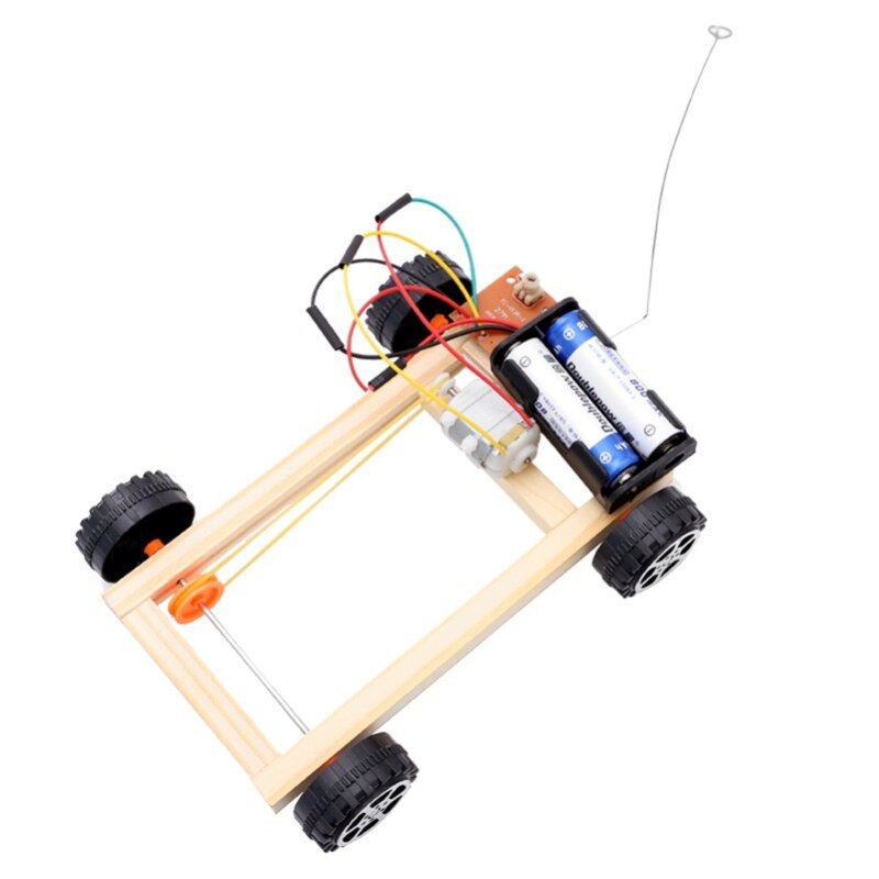 Diy assembly wireless remote control racing car model kit physics science experiments technology educational toy for children