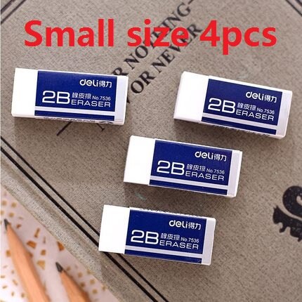 4Pcs 2B White Rubber Eraser Gomme Elastic Borracha Escolar Exam Art Drawing Eraser No Debris Clean School Statonery Deli 7536: Small 4pcs 7536