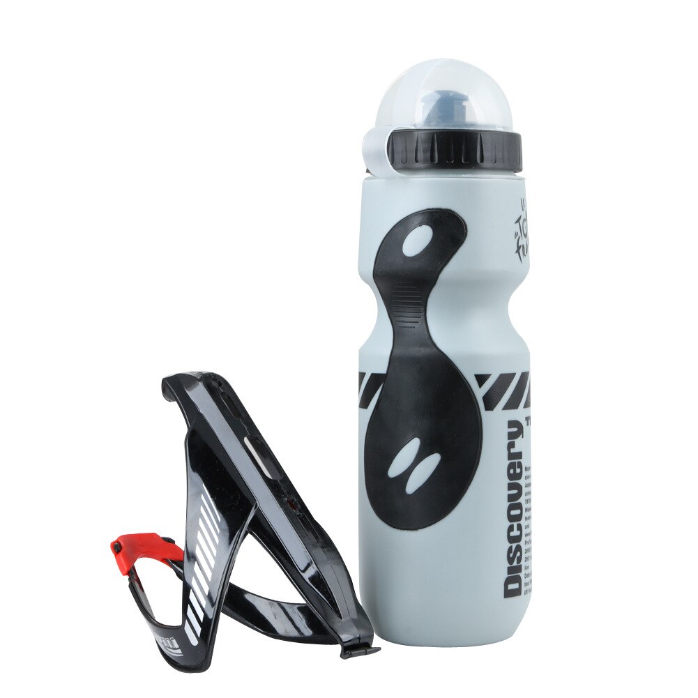 650ml Fahrrad Water Berg Rennrad Wasser Flasche Mit Halter Käfig Außen Radfahren Wasserkocher Bike Zubehör: Gray-black