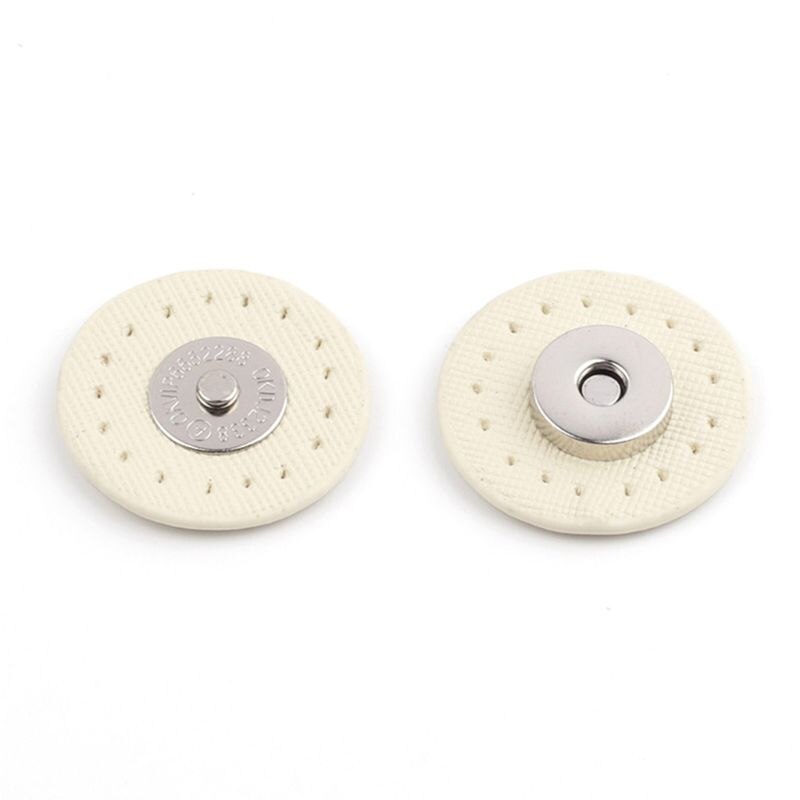 Circle Sew-on Magnetic Button Bag Wallet Clasp Snaps Metal Fastener Sewing Craft DIY Patchwork Lock Accessories: Beige