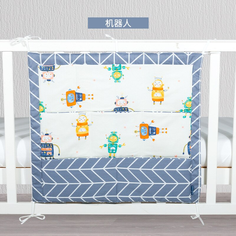 Neue Babybett Bett Hängen Lagerung Tasche Krippe bett Organizer Lagerung Tasche 60*50cm Spielzeug Windel Tasche für Krippe Bettwäsche Set flaming: Robot