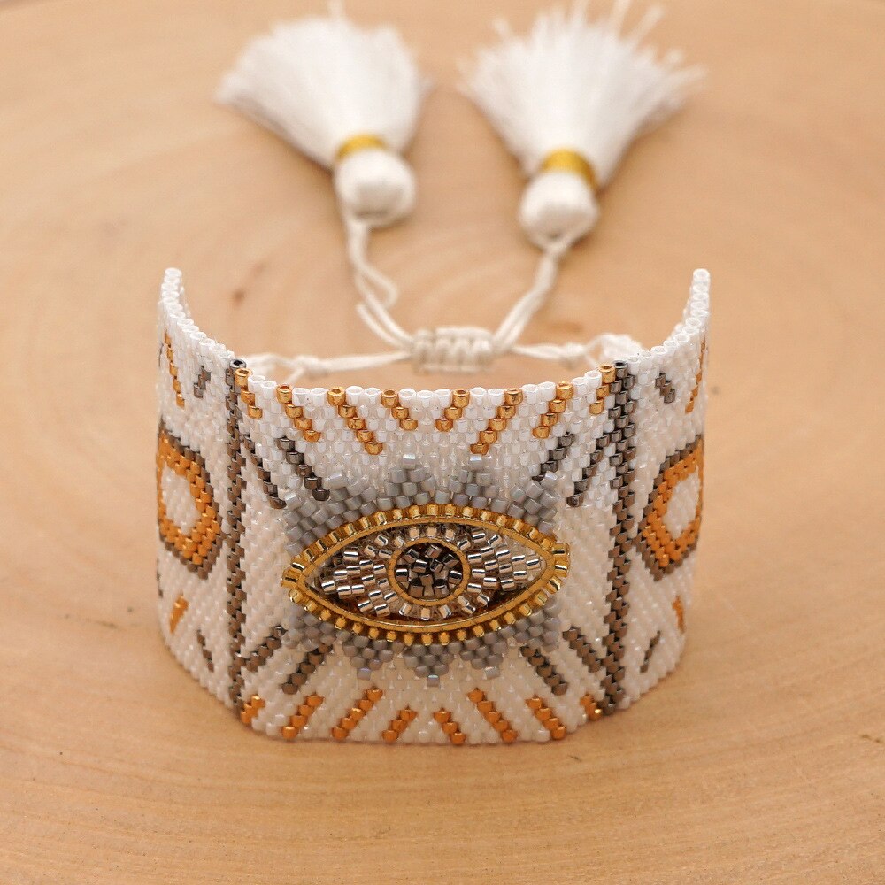 Zhongvi armband voor vrouwen miyuki lucky evil eye armbanden pulseras mujer femme kristal miyuki sieraden vrouw handgemaakte weefkralen
