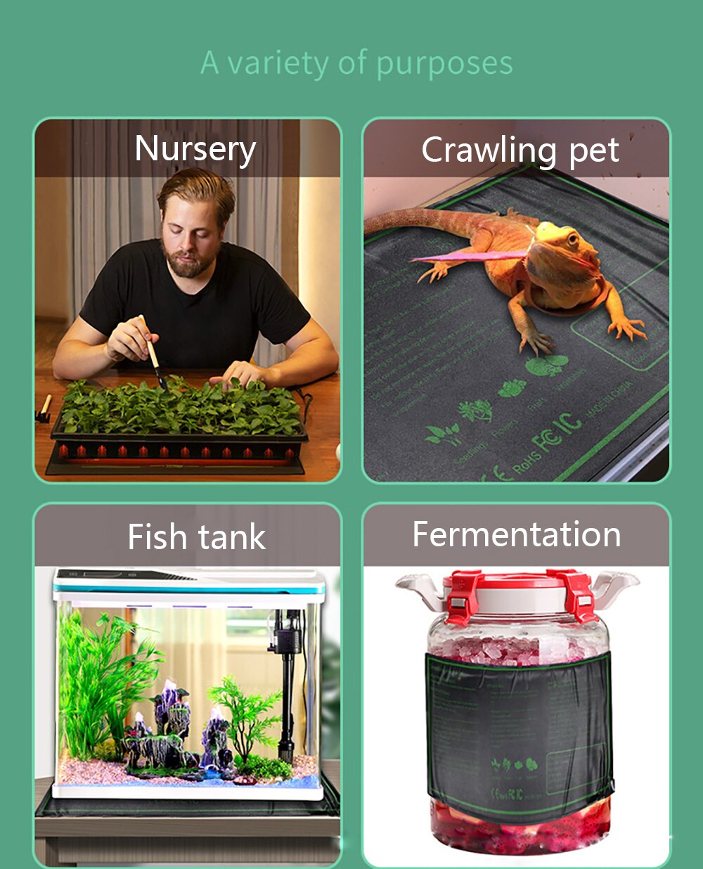 Seedling Heating Mat Waterproof Plant Seed Germination Propagation Clone Starter Pad Garden Supplies Propagator propagation