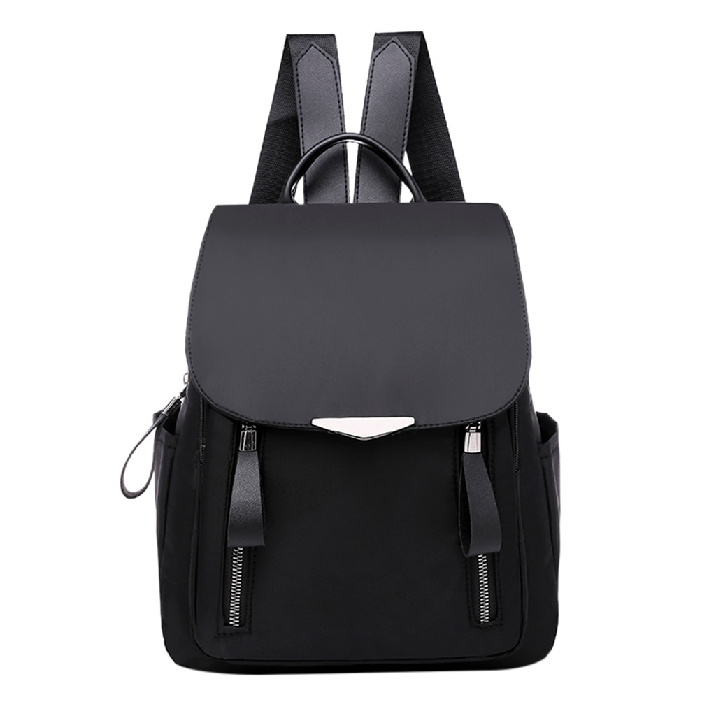 Women Backpack Oxford Simple Zipper Contrast Color Backpack Travel Shoulder School Bags For Teenage Girls Mochila #38: A