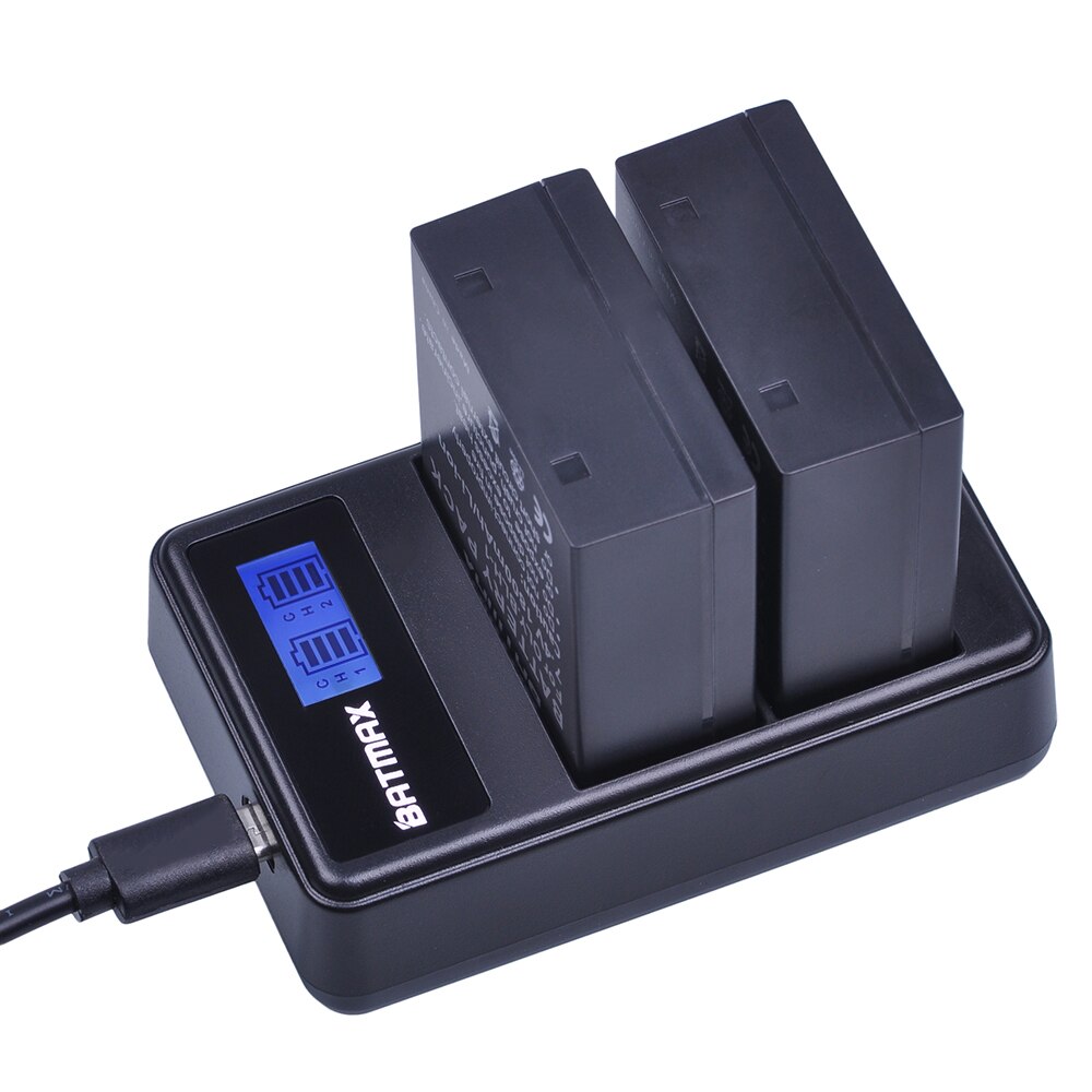 Batmax 2 pièces 1800mAh BLH-1 BLH1 caméra Batteries Accu + LCD double USB chargeur pour Olympus EM1-2 EM1 Mark 2 caméras