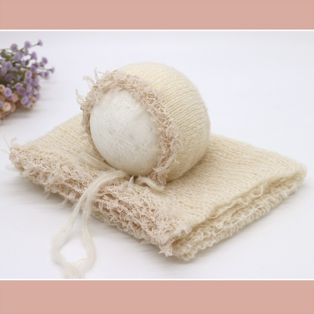 Ropa de fotografía para niños y recién nacidos, gorro de envoltura de encaje, accesorios de fotografía para sesión de estudio, accesorios de ropa: 2