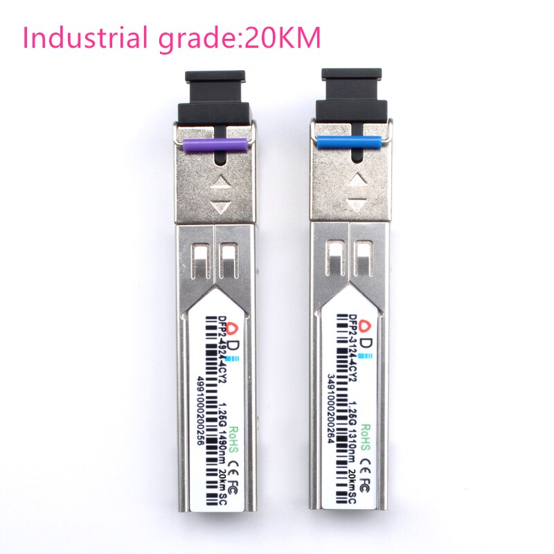 SC SFP glasvezel module industriële -40 ~ + 80 Celsius 1.25G20/40/80KM 1310 /1490/1550nm Single-SFP compatibel optische module: Industrial grade20KM