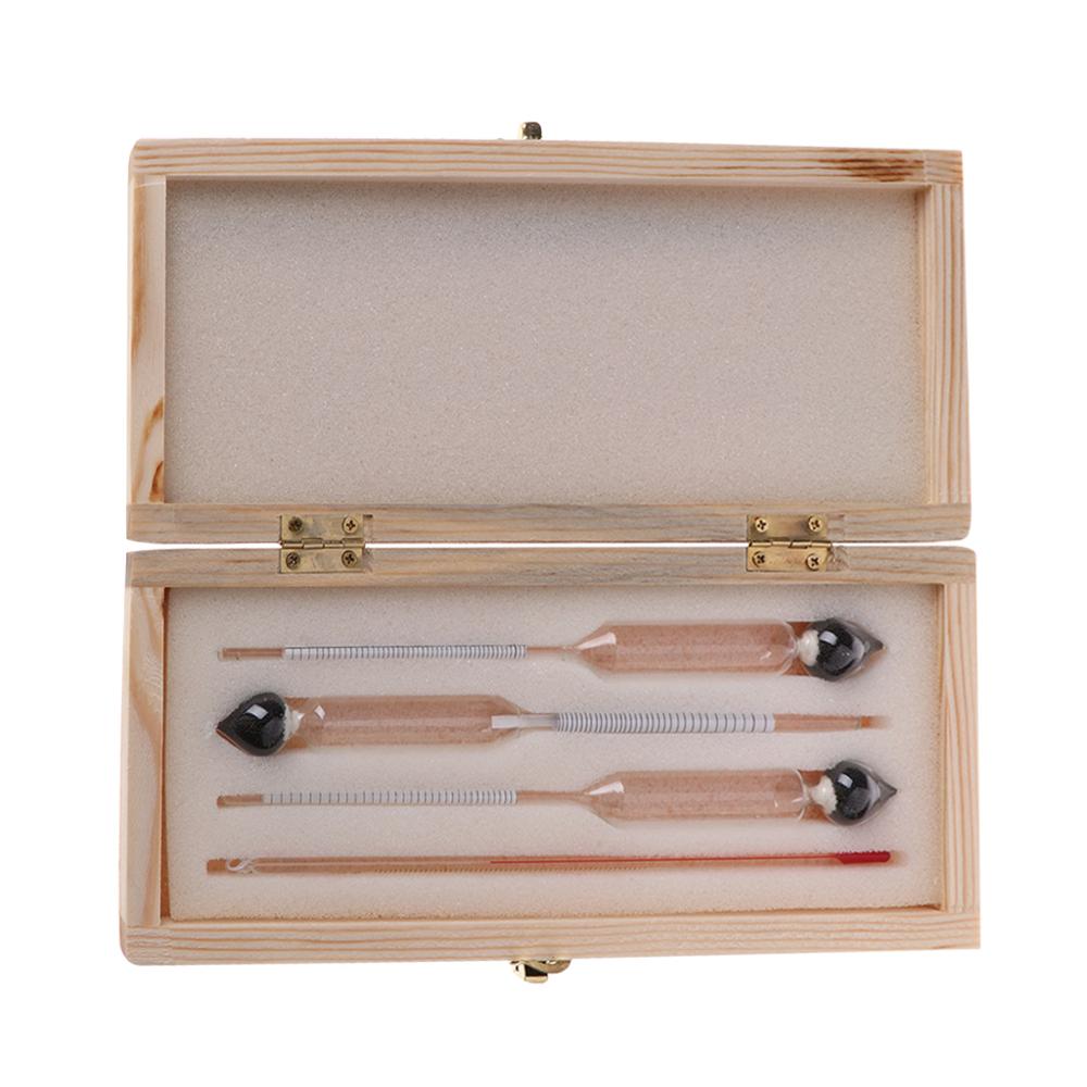 3 pièces 0-100% hydromètre alcomètre testeur ensemble alcool mètre + thermomètre pour laboratoire: Yellow
