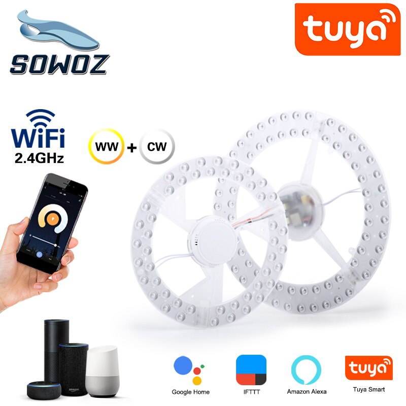 Smart home control Tuya Smart Life LED ceiling light wick 96W 72W Panel Lamp AC 165-265V Remote Dimmable Control for room lights