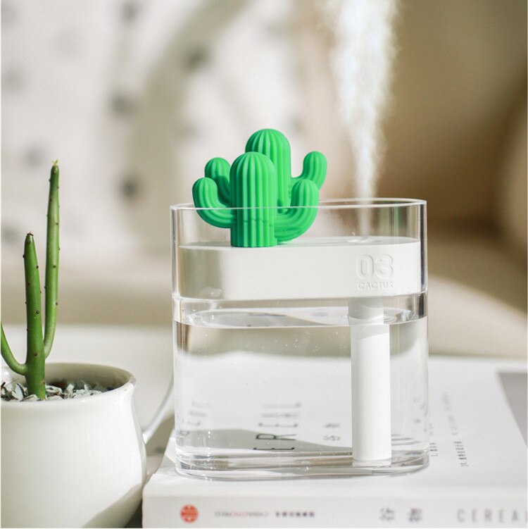 319 Clear Cactus Ultrasone Luchtbevochtiger 160Ml Kleur Licht Usb Luchtreiniger Anion Mist Maker Water Verstuiver: Default Title