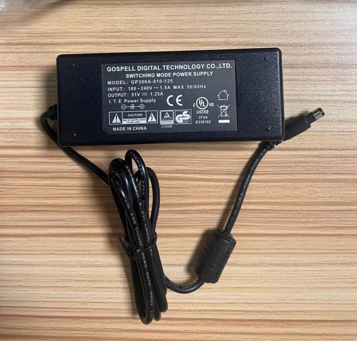 Original GOSPELL 51V 1.25A AC DC Adapter Charger GP306A-510-125 For POE Switch And Laptop Power Supply 5.5x2.5mm