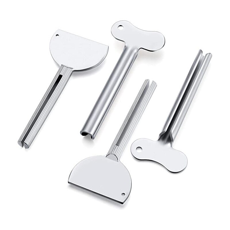 Stainless Steel Toothpaste Squeezer Facial Cleanser Metal Tube Rolling Press Squeezer Toothpaste Dispenser