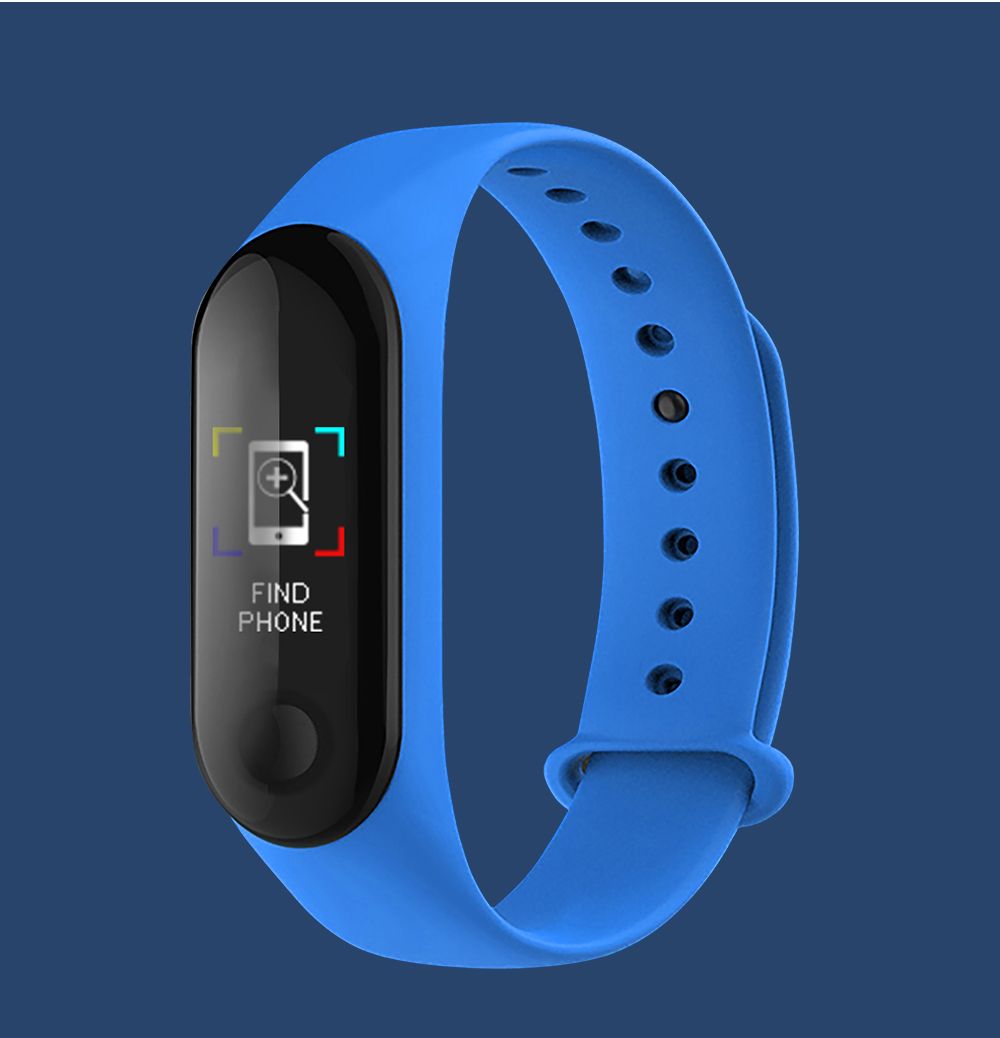 Nuovo M3 Smart Watch cardiofrequenzimetro monitoraggio della pressione arteriosa braccialetto Tracker sportivo IPS M3 pedometri Smart Watch: Blue