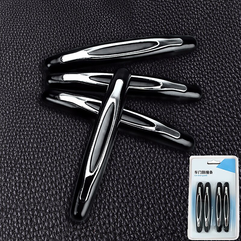 Autodeur bumper strip 4 stuks beschermstrip krasbeschermer autodeur crashblad auto anti-botsing: Zwart