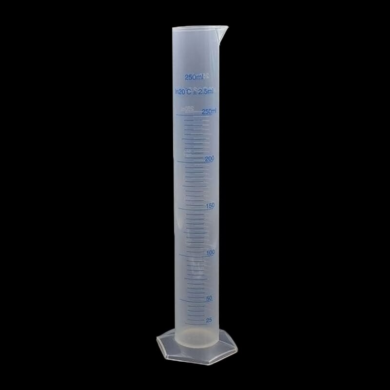 Cilindro de medición de plástico, cilindros graduados para suministros de laboratorio, herramientas de laboratorio, DIN889, 10/25/50/100/250/500ml
