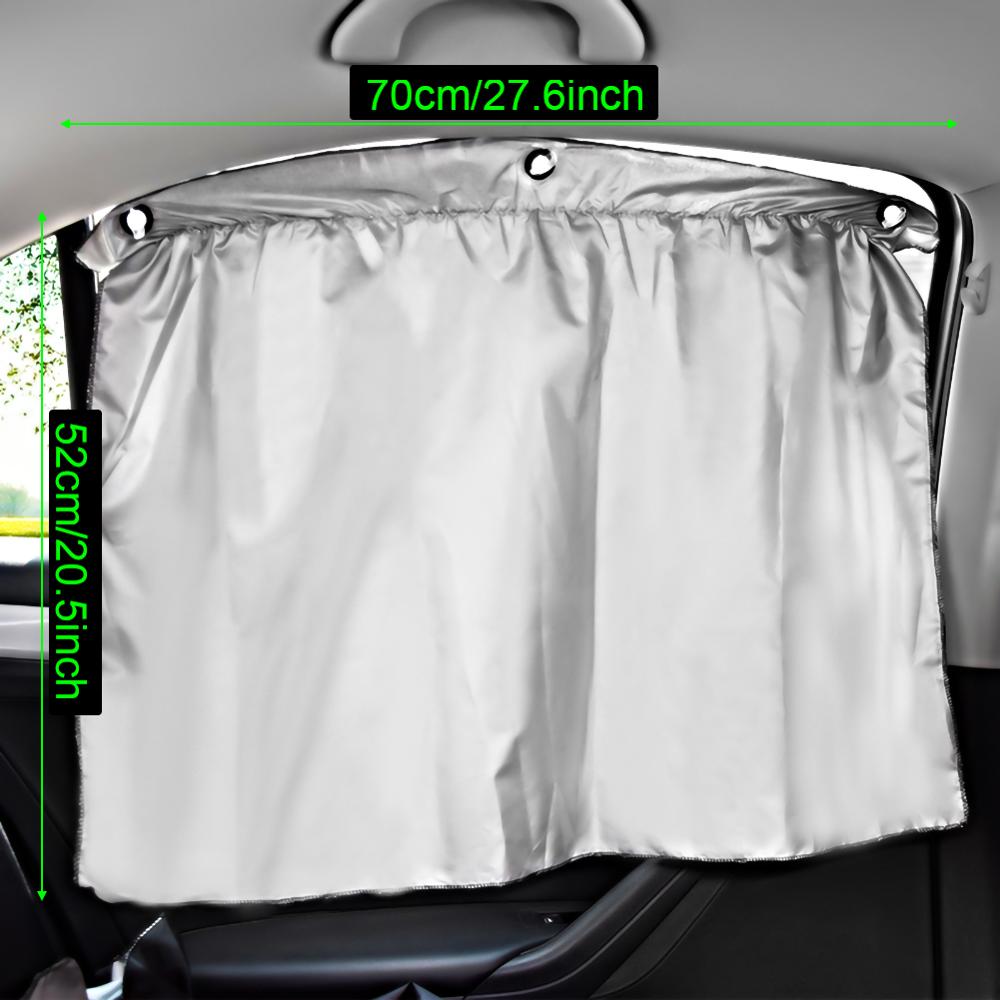2/4 st bil solskydd auto sidofönster gardin sommarsol uv sugkopp 190t polyester taft integritetsskydd ark