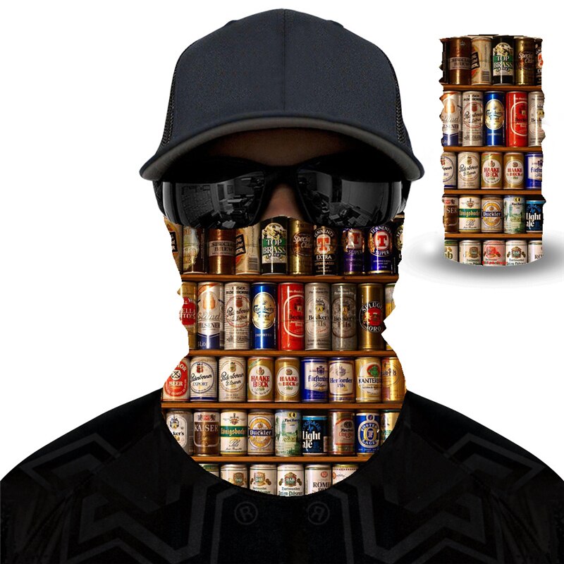 Print øl dag cool 3d sømløs ansigtsmaske motorcykel hovedbeklædning magisk tørklæde udendørs cykling fiskeri ski vandre bandanas: Mj242