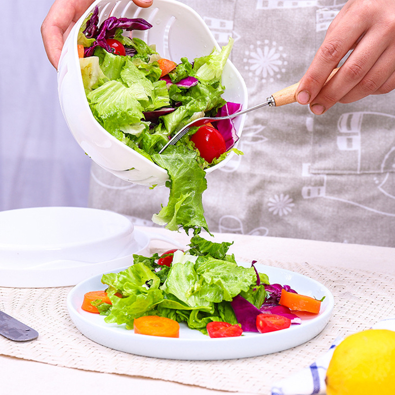 Fruit And Vegetable Cutting Bowl Salad Cutting Bowl Fruit Salad Tools Kitchen Accessories Dinner Plates Mixing Bowl Set