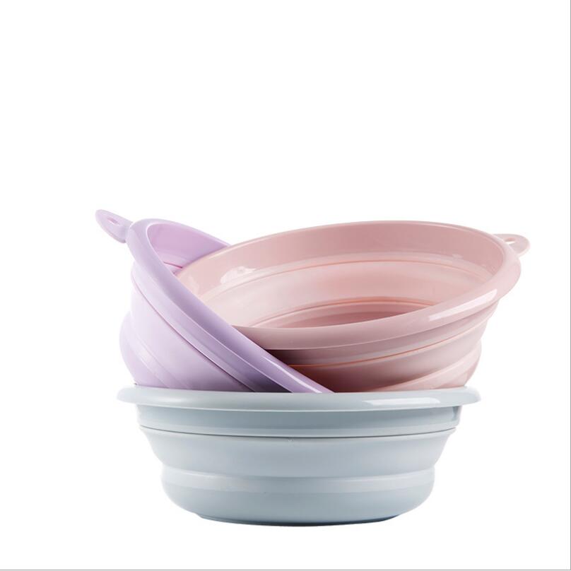 1PC Outdoor Travel Folding Wash Basin Folding Bucket Container Portable Basin Collapsible PP+TPE Washbasin Bathroom Accessori