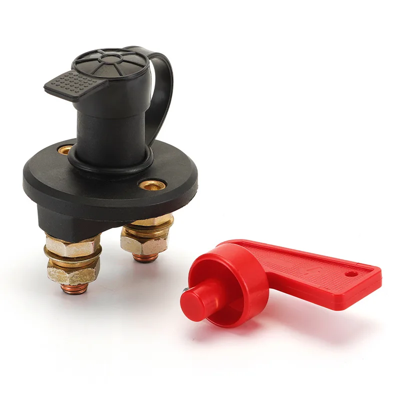 12V 24V Car Power Switch Main Cut Off Kill Switch Vehicle Modified Isolator Disconnector Red Key Cut Off Battery: Default Title