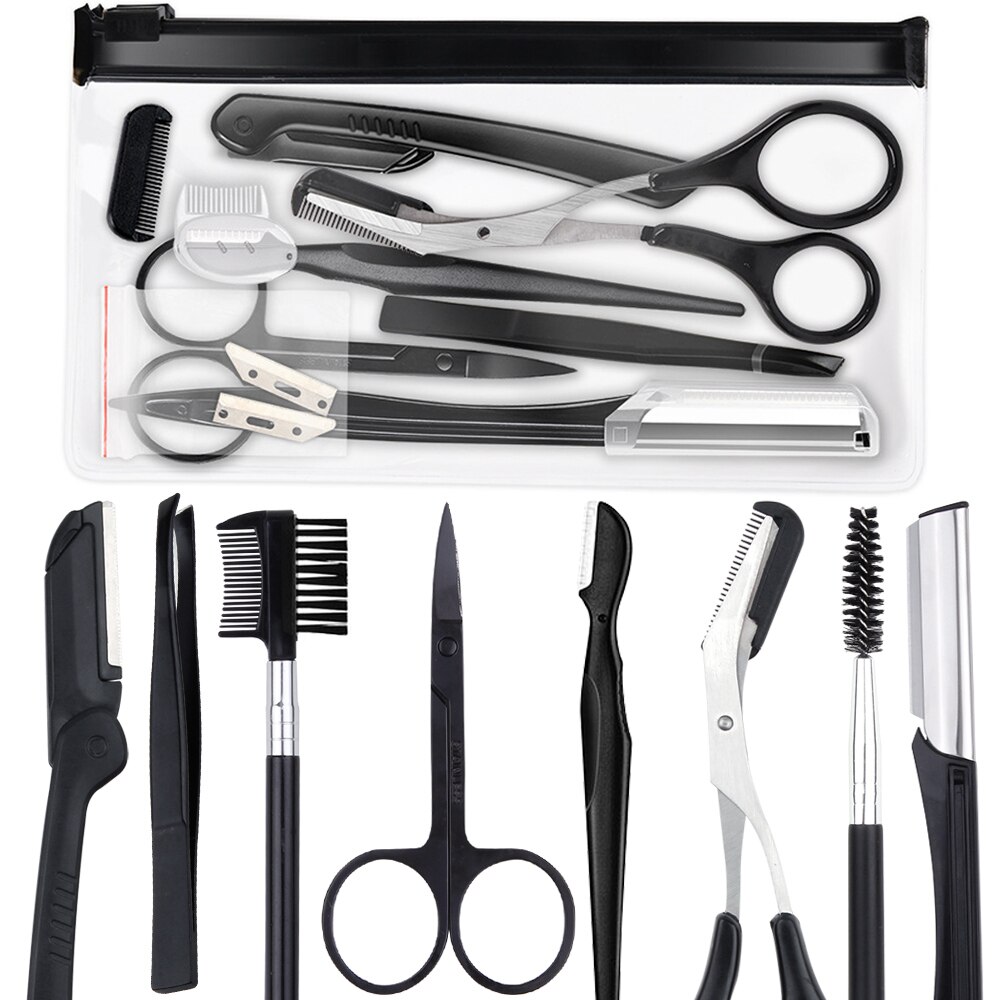 4/6/8/11Pcs Eyebrow Cutters Set Eye Brow Trimmer Scissors Face Shaver Hair Removal Razor Woman Eyebrow Shaper Makeup Tools