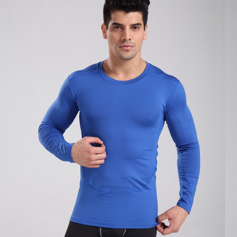 Quick Dry Compression Long Sleeves T Shirts Men Fitness Cycling Clothing Skinny Tights Bodybuilding Running Gym Tops Elasticity