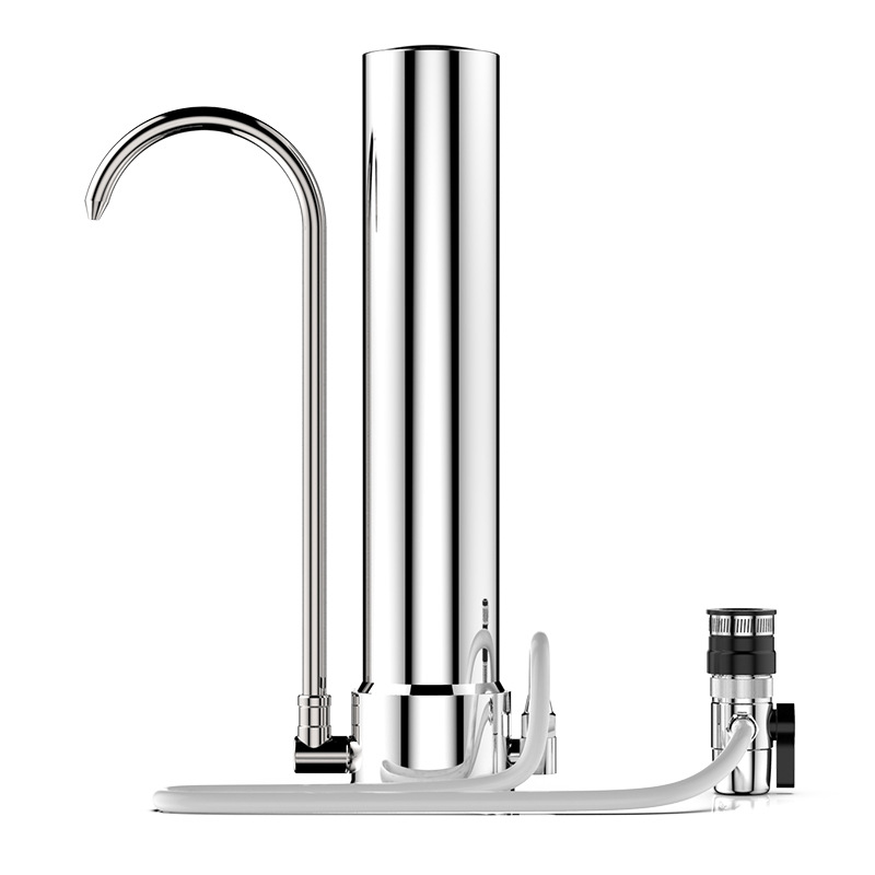 Water Filter Desktop Stainless Steel Water Purifier Faucet Healthy Ceramic Cartridge Kitchen Water Tap Filter
