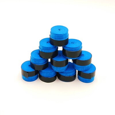 10pcs/lot Matte PU Badminton Grips Plane Dry Badminton Racket Overgrip Good Feel Tennis Overgrips: 10PCS Blue