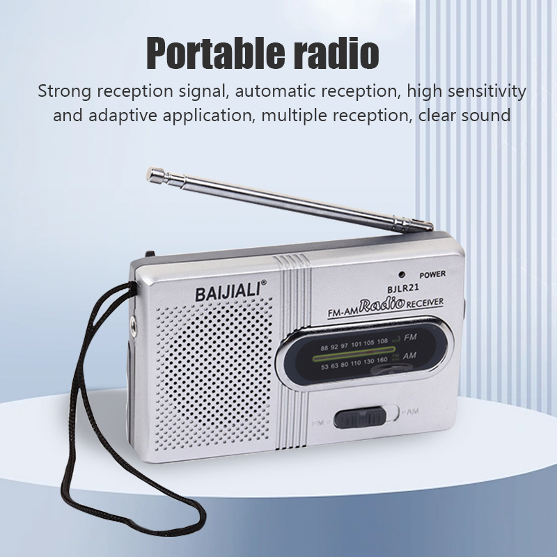 1PC Portable Mini Radio Handheld Dual Band AM FM Music Player Speaker with Telescopic Antenna Outdoor Radio Stereo