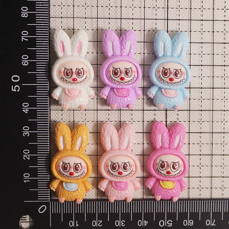Niedliche Cartoon-Kaninchen-DIY-handgemachte Haarspange, Handyhülle, Schlüsselanhänger, Tasche, Schnalle, Harz, Zubehör, lustige, einzigartige Modekleidung