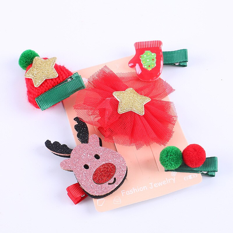 Vrouwen meisjes schattige kerst haarspelden haarspeldjes cartoon hoofddeksels kinderen haarspeldjes peuters bedel sieraden haaraccessoires: D