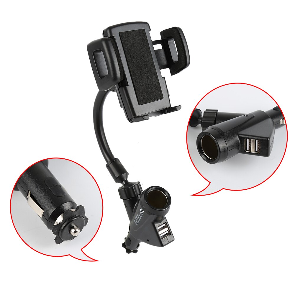 Dual USB Car Charger Houder met Sigarettenaansteker Opladers voor Mobiele Telefoon Auto Interieur Accessoires Auto Styling